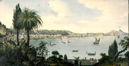 View of the Bay of Naples and Vesuvius, plate III from Sir William Hamilton's 'Campi Phlegraeiae' (s de English School