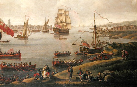 View of the Thames, 1761 (detail of 18935) de English School