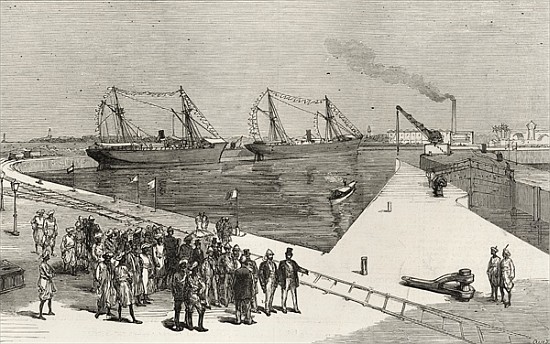Visit of the Viceroy of India to the Sassoon Dock at Bombay, from ''The Illustrated London News'', 2 de English School