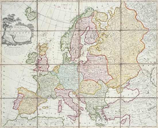 Wallis''s New Map of Europe Divided into its Empires Kingdoms &c de English School