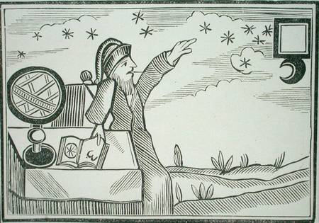 Wizard Consulting the Moon and the Stars, illustration from a collection of chapbooks on esoterica de English School