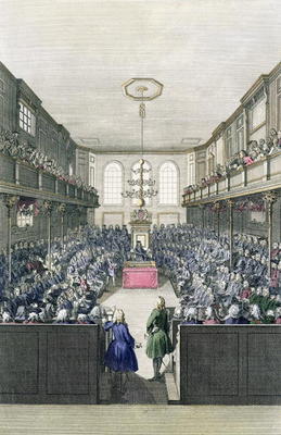 A View of the House of Commons, engraved by B. Cole (fl.1748-75) (engraving) de English School, (18th century)