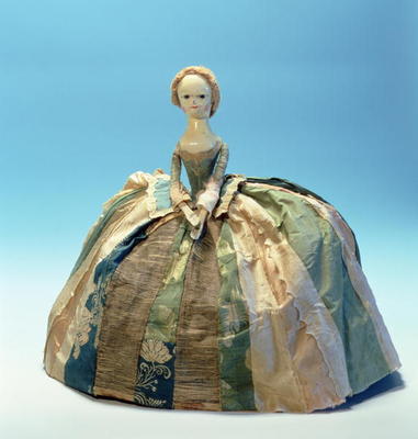 Letitia Penn doll (wood & textile) de English School, (18th century)