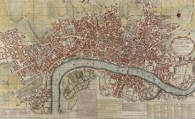 A New and Exact Plan of the Cities of London and Westminster and the Borough of Southwark, 1725 (col