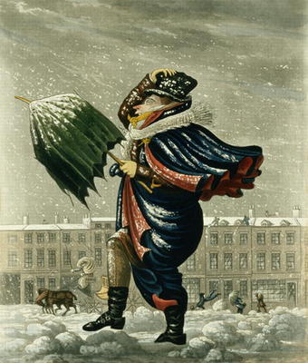 A Merry Christmas and a Happy New Year in London, engraved by G. Hunt, 1827 (colour litho) de English School, (19th century)
