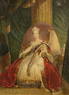 Portrait of Queen Victoria (1819-1901) (colour litho) de English School, (19th century)