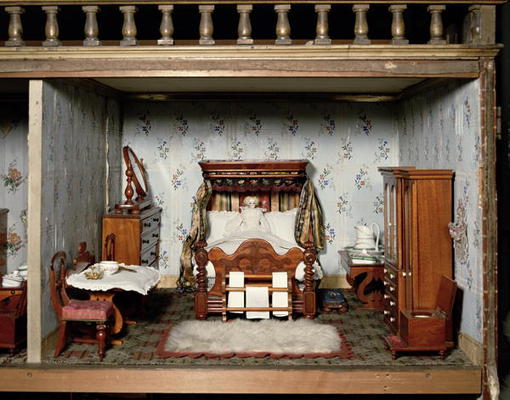 A bedroom in 'Mrs Bryant's Pleasure', c.1860 (mixed media) de English School, (19th century)