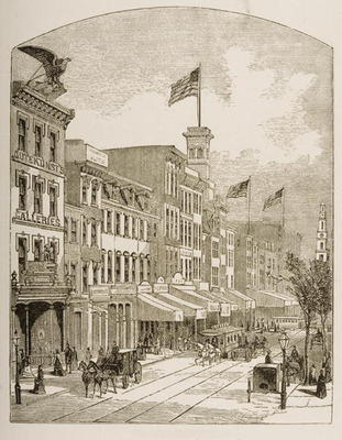 Arch Street, Philadelphia, in c.1870, from 'American Pictures' published by the Religious Tract Soci de English School, (19th century)