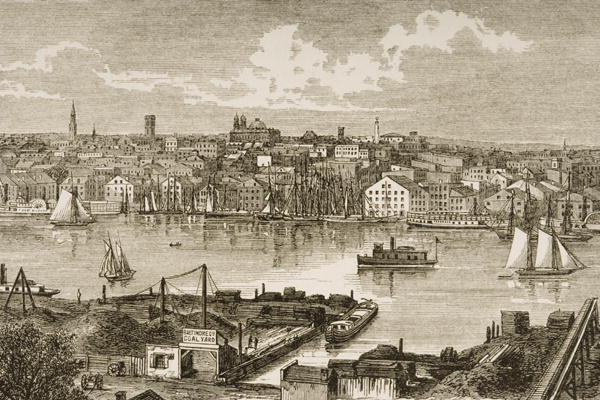 Baltimore, in c.1870, from 'American Pictures' published by the Religious Tract Society, 1876 (engra de English School, (19th century)