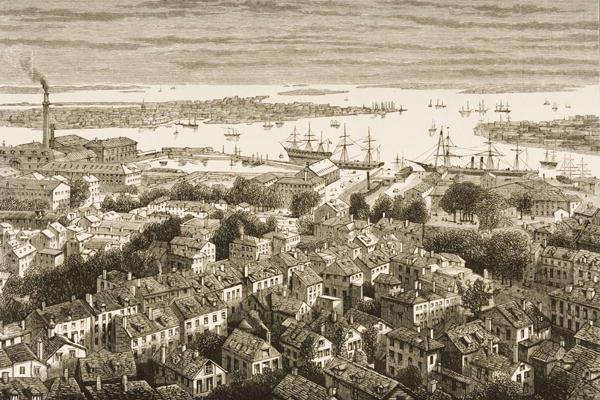 Boston, from Bunker's Hill, in c.1870, from 'American Pictures' published by the Religious Tract Soc de English School, (19th century)
