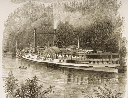 Excursion steamer on the Hudson River, in c.1870, from 'American Pictures' published by the Religiou de English School, (19th century)