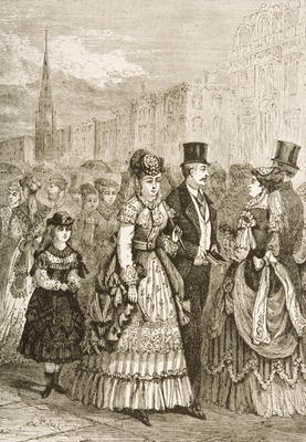 Fifth Avenue, New York, in c.1870, from 'American Pictures' published by the Religious Tract Society de English School, (19th century)
