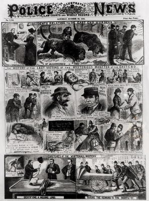 Incidents Relating to the East End Murders, from 'The Illustrated Police News', 20th October 1888 (e de English School, (19th century)