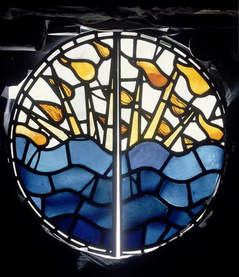 Light and Darkness, Night and Day, detail from the Creation Window, designed by William Morris or Ed de English School, (19th century)