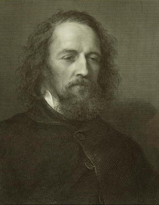 Lord Alfred Tennyson (1809-92) (engraving) de English School, (19th century)