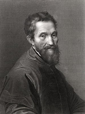 Michelangelo Buonarroti (1475-1564) (engraving) de English School, (19th century)