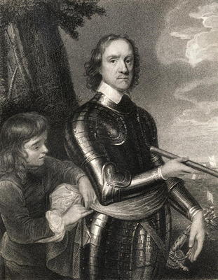 Oliver Cromwell (1599-1658) (engraving) de English School, (19th century)