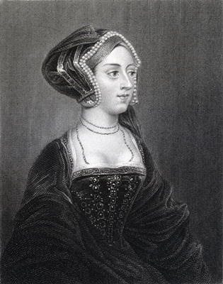 Portrait of Anne Boleyn (c.1507-36) from 'Lodge's British Portraits', 1823 (litho) de English School, (19th century)