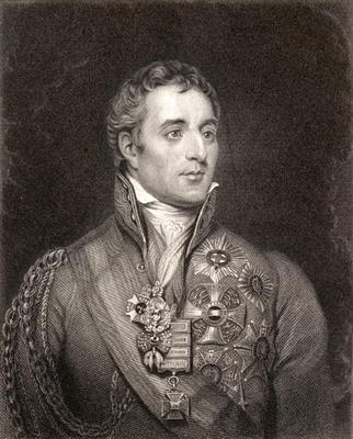 Portrait of Arthur Wellesley, 1st Duke of Wellington (1769-1852) (engraving) de English School, (19th century)