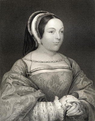 Portrait of Margaret Tudor (1489-1541) Queen of Scotland, from 'Lodge's British Portraits', 1823 (en de English School, (19th century)