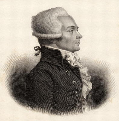 Portrait of Maximilien de Robespierre (1758-94) (engraving) de English School, (19th century)