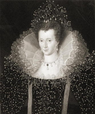 Queen Elizabeth I (1533-1603) from 'Gallery of Portraits', published in 1833 (engraving) de English School, (19th century)