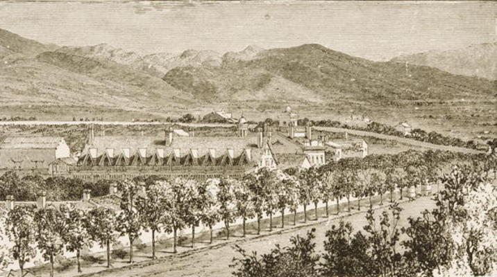 Residence of Brigham Young (1801-77) second President of the Mormon Church, Salt Lake City, Utah, fr de English School, (19th century)