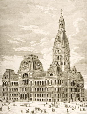 The City Hall, Chicago, c.1870, from 'American Pictures' published by the Religious Tract Society, 1 de English School, (19th century)