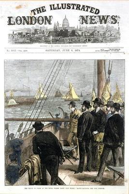 The Prince of Wales at the Royal Thames Yacht Club match, yachts rounding the club steamer, front co de English School, (19th century)
