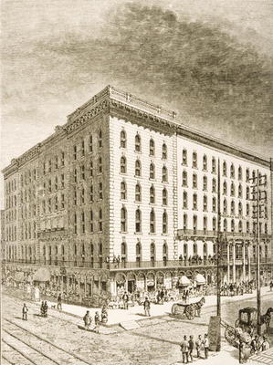 The Sherman Hotel, Chicago, in c.1870, from 'American Pictures' published by the Religious Tract Soc de English School, (19th century)