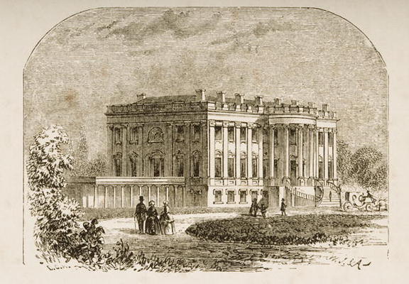 The White House, in c.1870, from 'American Pictures' published by the Religious Tract Society, 1876 de English School, (19th century)