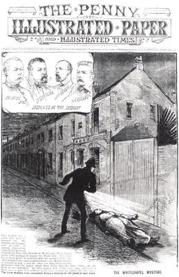 The Whitechapel Mystery, from 'The Penny Illustrated Paper', 8th September 1888 (engraving) (b&w pho de English School, (19th century)