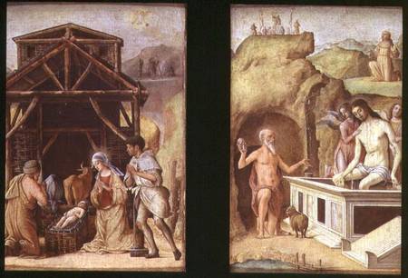 The Adoration of the Shepherds, and The Dead Christ de Ercole de Roberti