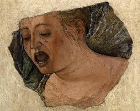Head of Mary Magdalene Crying, from the Crucifixion