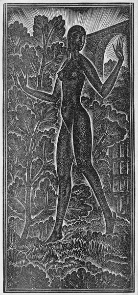 ''A Garden Enclosed is My Sister'' (Hortus Conclusus) illustration from ''The Song of Songs'' (Canti de Eric Gill