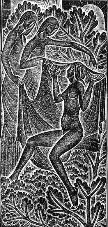 ''I am Black but Comely'' (Nigra Sum Sed Formosa) illustration from ''The Song of Songs'' (Canticum  de Eric Gill