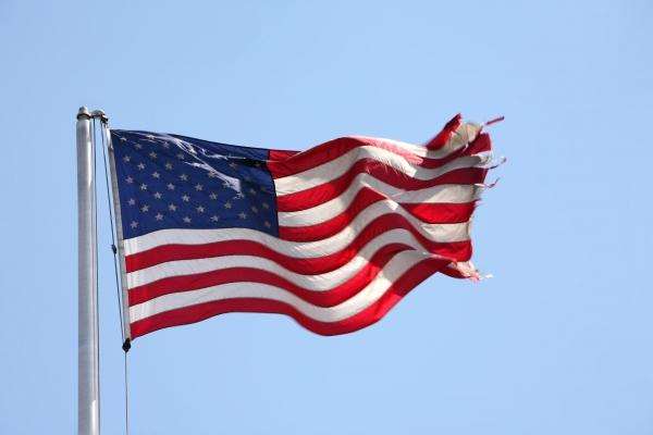 US-Flagge im Wind de Erich Teister