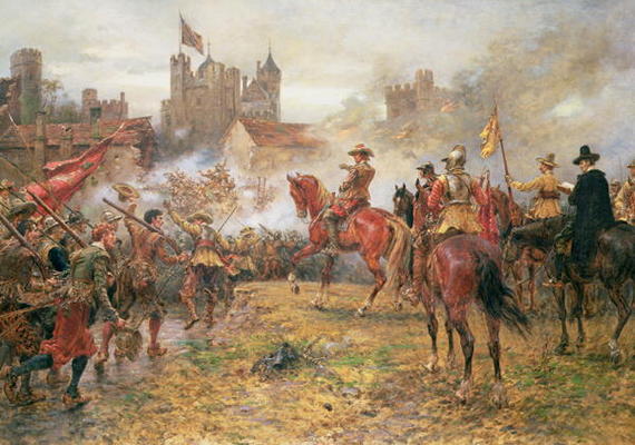 Cromwell at the Storming of Basing House, 1900 (oil on canvas) de Ernest Crofts