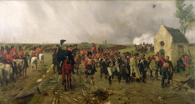 Wellington's March from Quatre Bras to Waterloo, 1878 (oil on canvas) de Ernest Crofts
