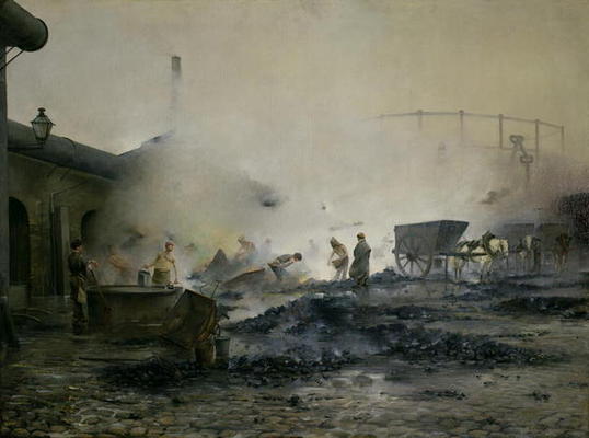 The Gas Factory at Courcelles, 1884 (oil on canvas) de Ernest Jean Delahaye