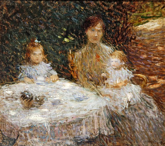 The artist''s family in the garden de Ernest-Joseph Laurent