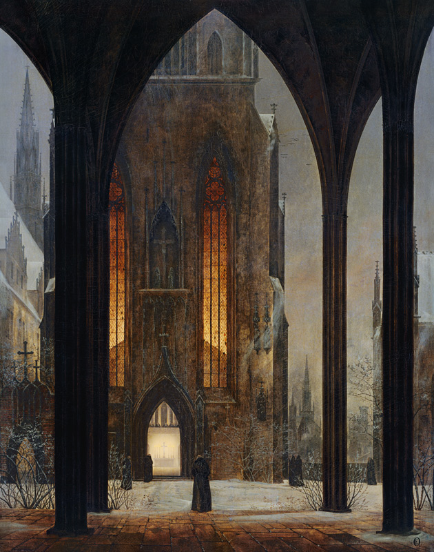 Cathedral in winter de Ernst Ferdinand Oehme