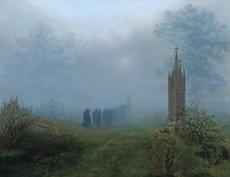 Procession in the fog de Ernst Ferdinand Oehme