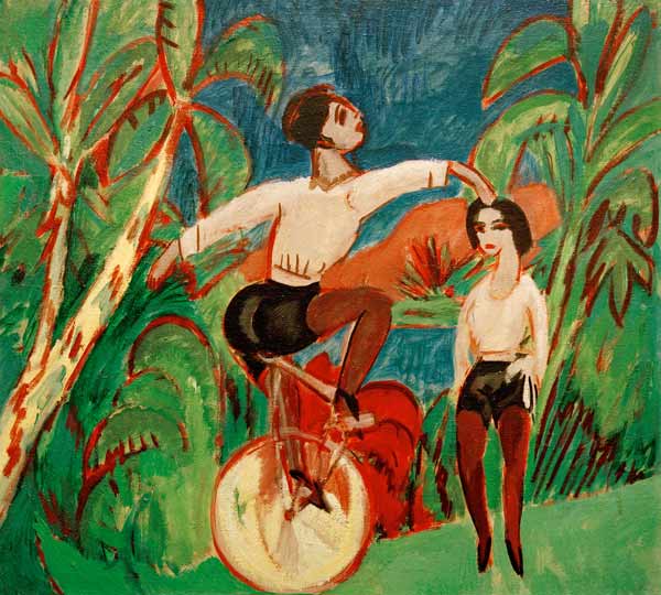 Monociclistas de Ernst Ludwig Kirchner