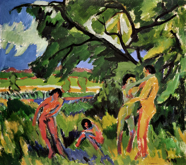 Gente jugando desnuda de Ernst Ludwig Kirchner
