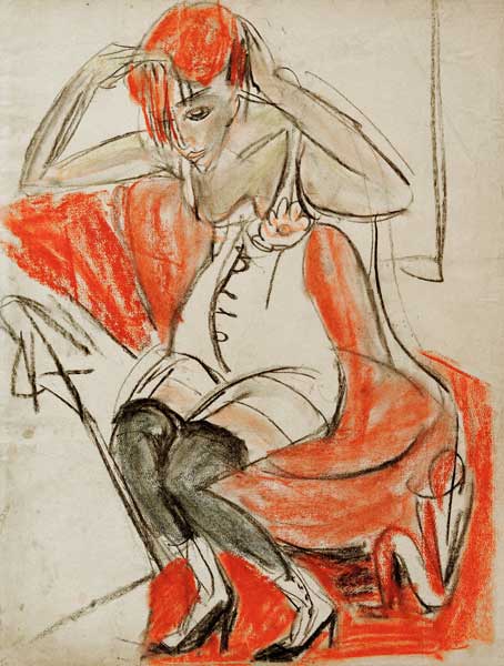 Chica en la silla púrpura de Ernst Ludwig Kirchner