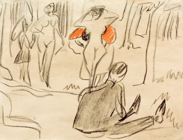 Bañistas en Moritzburg de Ernst Ludwig Kirchner