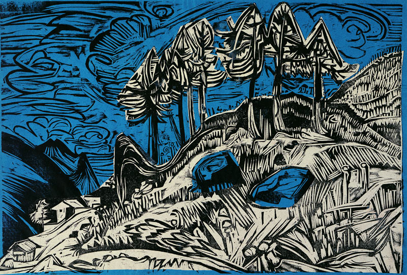 Trees on a Mountain Slope de Ernst Ludwig Kirchner