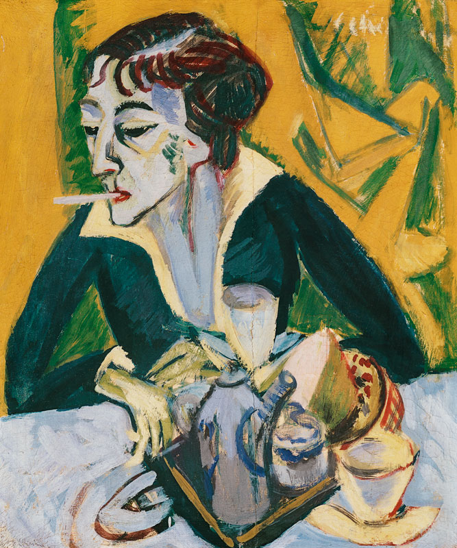 Erna con un cigarrillo de Ernst Ludwig Kirchner