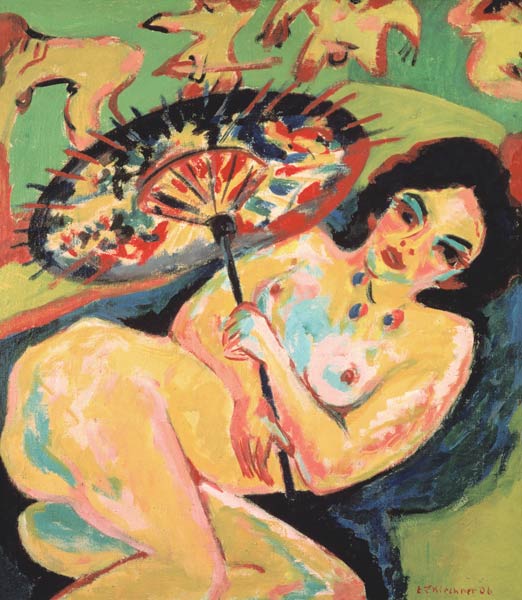 Girl under Jap. Parasol de Ernst Ludwig Kirchner
